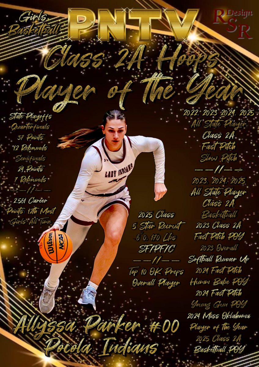 PNTV (@prepnation_tv) on Twitter photo #OKPrepStory: <a href="/AllyssaParker/">Allyssa Parker</a> of the
<a href="/Pocola_Softball/">Pocola Softball</a> and <a href="/PocolaWBB/">Pocola Lady Indians</a> is
named Prep Nationโs Class 2A Girls
Basketball Player of the Year.
Led all Players at State: 30.5 PPG
19 Rebounds in 2 Games
2,561 Career Points
12th All Time in Girls OK Preps
7-Time PNTV Winner (Record) #OKPrepStory: <a href="/AllyssaParker/">Allyssa Parker</a> of the
<a href="/Pocola_Softball/">Pocola Softball</a> and <a href="/PocolaWBB/">Pocola Lady Indians</a> is
named Prep Nationโs Class 2A Girls
Basketball Player of the Year.
Led all Players at State: 30.5 PPG
19 Rebounds in 2 Games
2,561 Career Points
12th All Time in Girls OK Preps
7-Time PNTV Winner (Record)