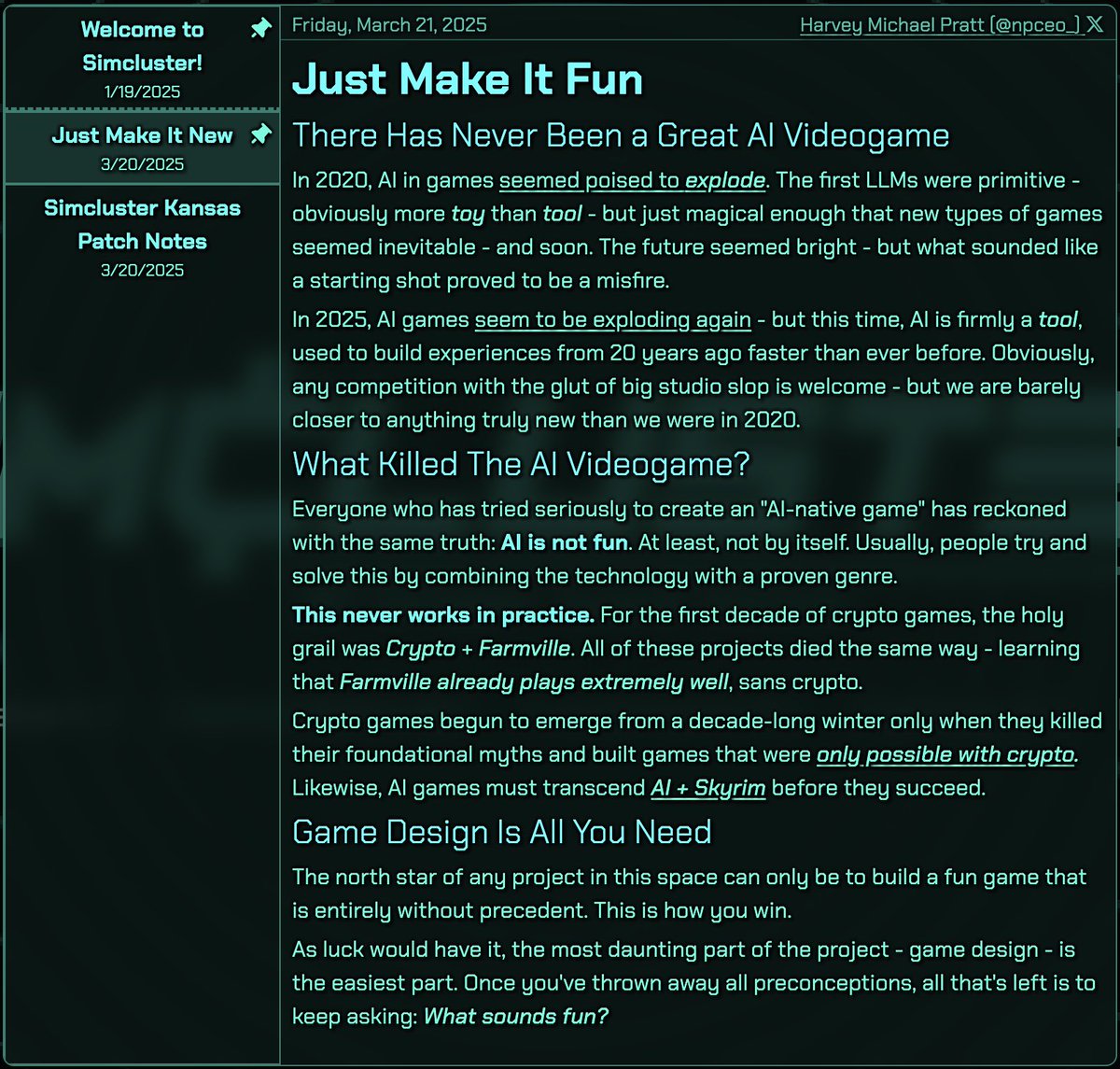 2 years building games with ai and i’ve really only learned one thing: