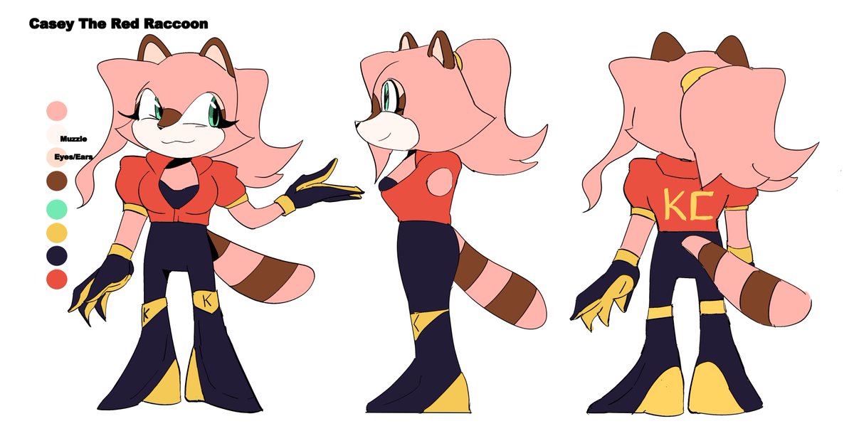 KC_456's tweet image. Okay just realized I never posted these
Here is Casey the Red Racoon! My sona! 🧵