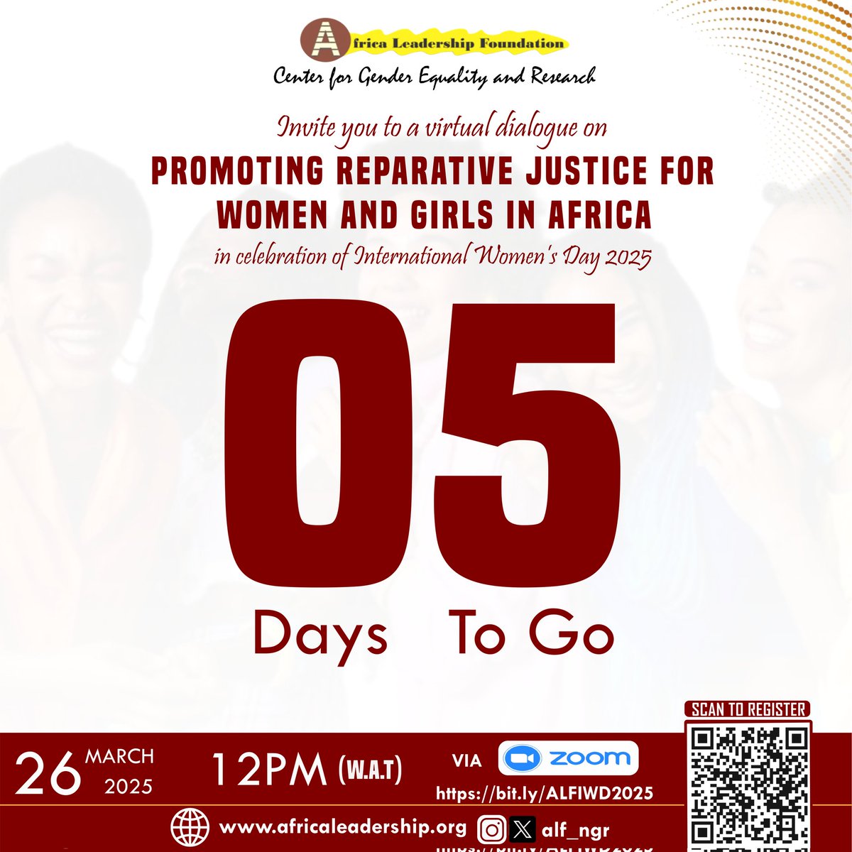 alf_NGR's tweet photo. 🚨 5 DAYS TO GO⏳

The countdown is ON! In just 5 days, we’ll be diving into an important conversation on #ReparativeJustice for Women &amp; Girls in Africa ✊🏾

Register now: https://t.co/kZm5XEdctG
Let’s make our voices heard! 🗣️

#ForAllWomenAndGirls 
#IWD2025 #WomensMonth https://t.co/iTrKpVITfj