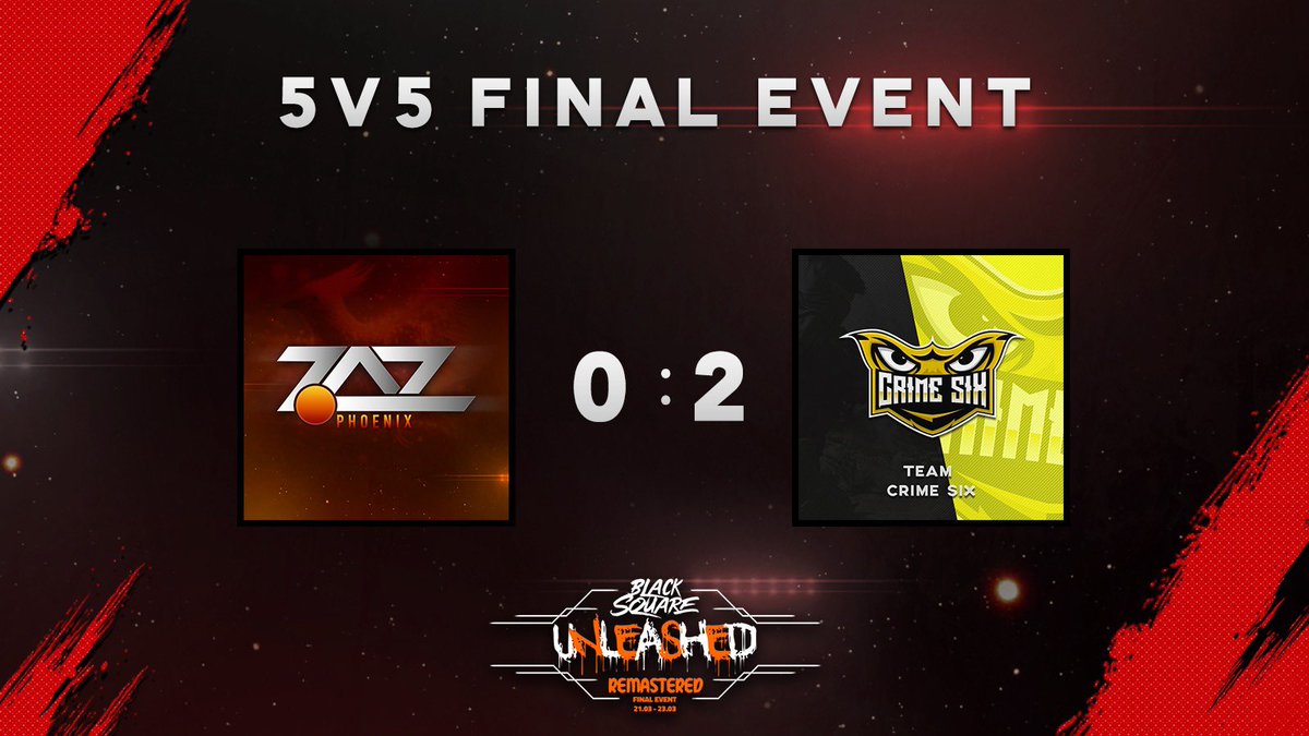 - <a href="/BlackSquareGG/">BlackSquareGG</a> Final Event - 

Gruppe D Match 1

Team ZoAz Phönix vs Team Crime Six 

#TeamZoAz
