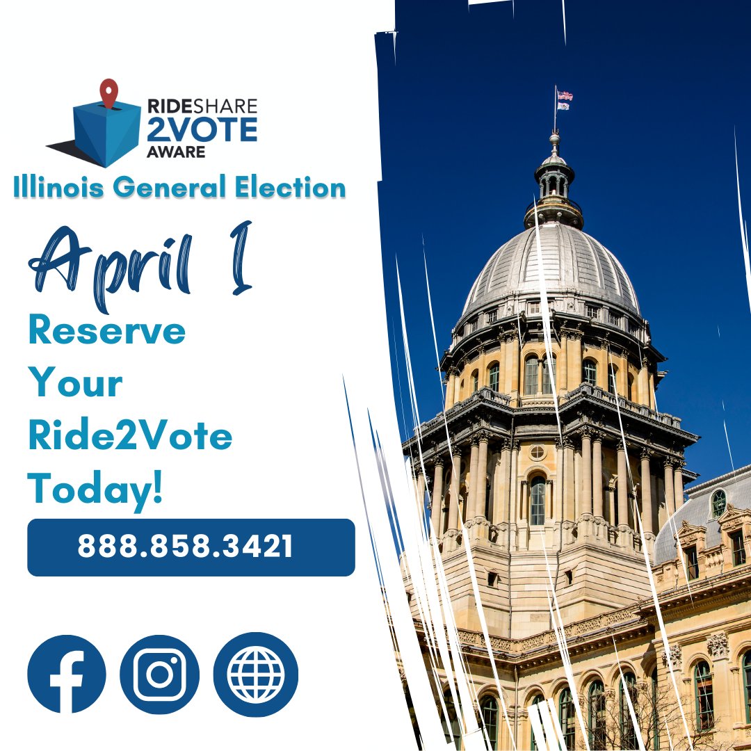 Rideshare2voteA's tweet photo. We will be driving in Cook County (IL)  on April 1. Don't miss out the opportunity to have your voice heard in this crucial race, we are ready to drive you to the polls.

Reserve your Ride2Vote ✅
https://t.co/jA45gac1cp 
.
.
#vote #Rideshare2VoteAware #Elections2025 #IL https://t.co/lCR5jtu4pH