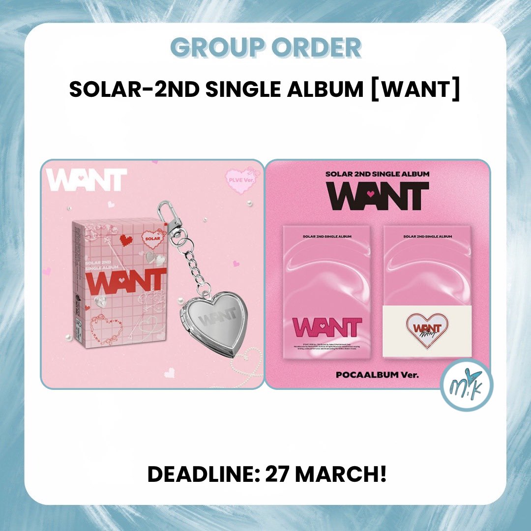 MIK_GO2's tweet photo. 🇮🇹🇪🇺[#GO] #SOLAR-2nd single album [WANT]

Plve ver💶 15€
Pocaalbum ver💶 15€

📦 SPEDIZIONE KR/IT e DOGANA INCLUSE!
KR/ITA SHIPPING and CUSTOMS INCLUDED!

‼️Deadline: March 27!

😚Garanzia al 100% fino a casa vostra

🇮🇹 🇬🇧 form
https://t.co/PCpZMk2X9Q

#solargo #solargrouporder https://t.co/X5PK2ayNoU