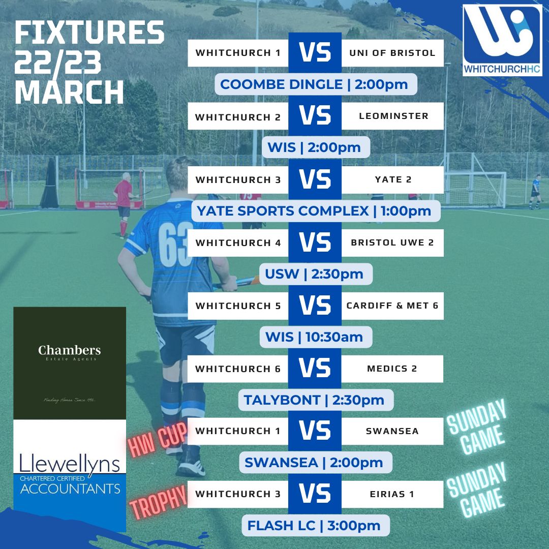 🏑 WHC Men’s fixtures 🏑

Six matches on Saturday, two matches on Sunday, it’s going to be a jam-packed weekend! 

#hockeywales #hocicymru #englandhockey