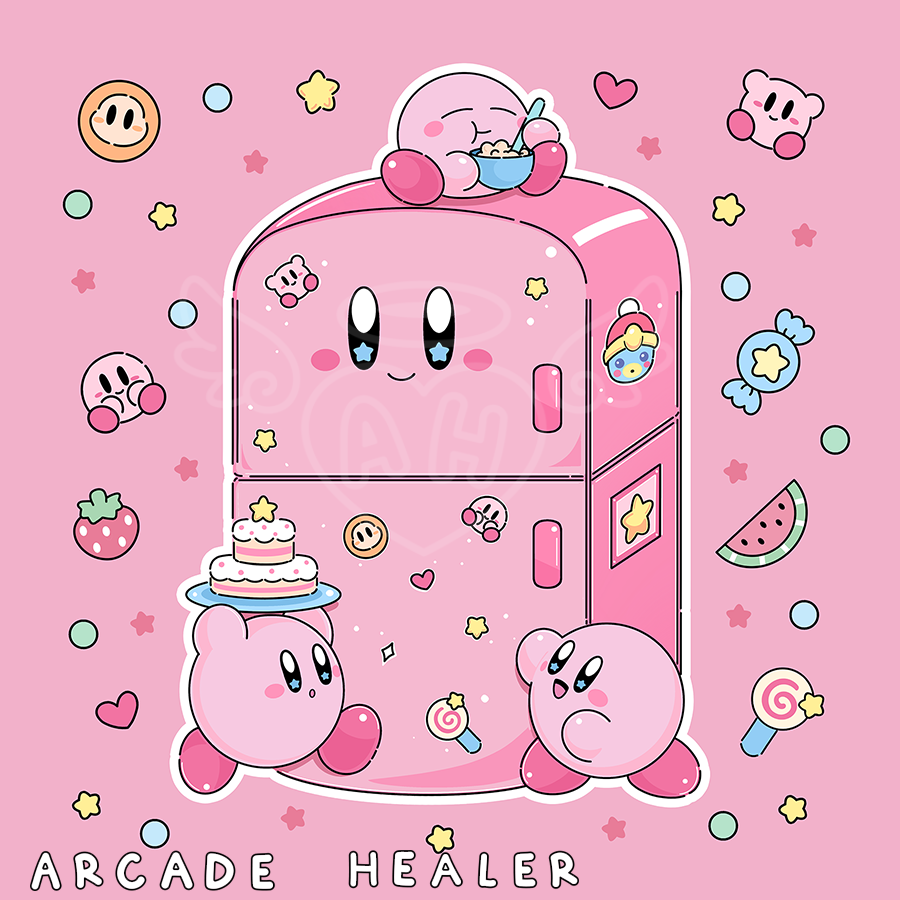 ArcadeHealer's tweet photo. Who's hungry? 🌈 https://t.co/3CHbOQWMo9 #kirby https://t.co/hsdH1ejkid