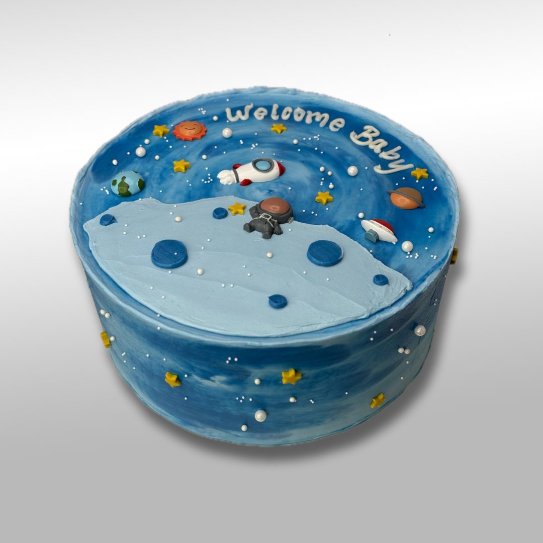 This baby shower cake is out of this world! 🌟 

To get a custom cake of your own, you can click here: themakery.com

#cake #cakedecorating #cakes #birthdaycake #food #dessert  #birthday #cakedesign #baking  #love #bakery #foodie #cakeart #delicious
