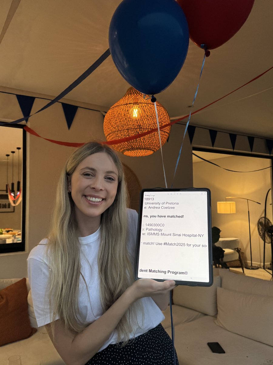 andreacoetzee12's tweet photo. Beyond excited and happy to join @MountSinai_Path for residency! A pinch me moment. We had a little match party too (South African style)! 
#PathMatch25 https://t.co/7JNkLjxw8P