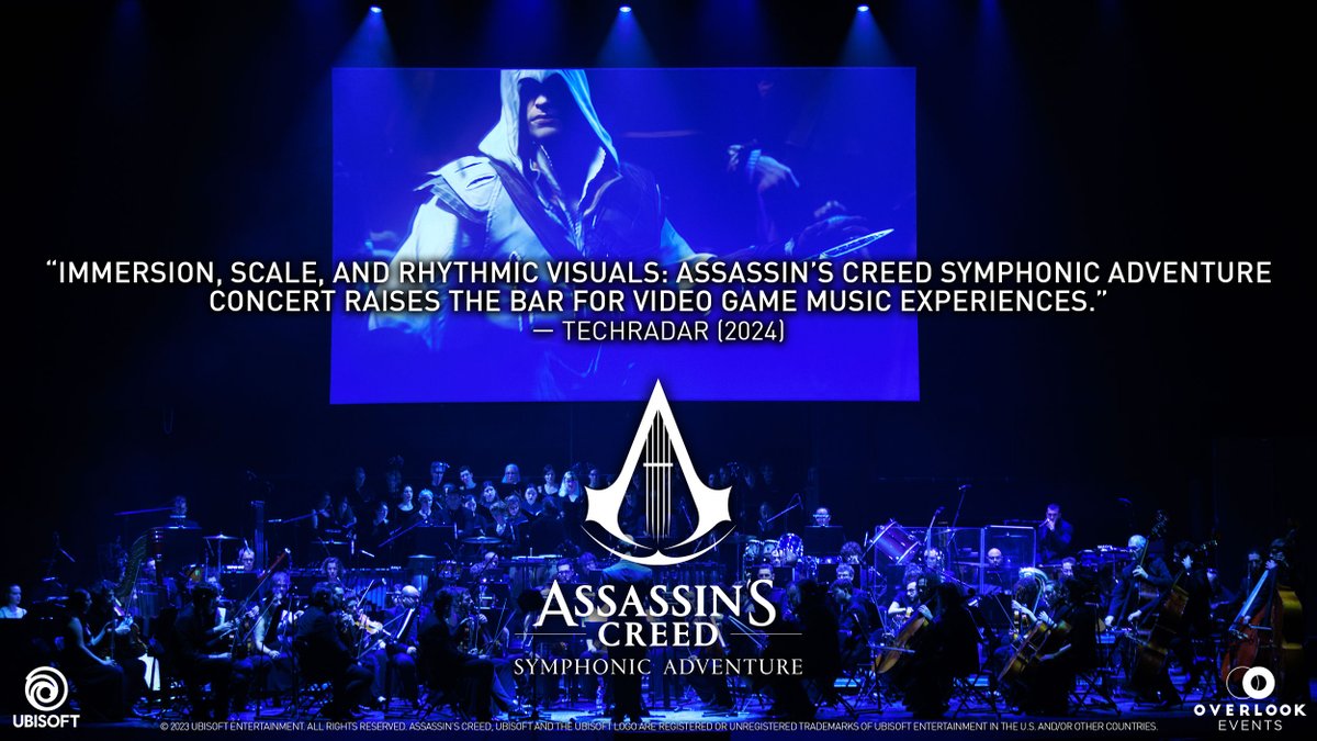 Overlook_Events's tweet image. &quot;Immersion, Scale, and Rhythmic Visuals: Assassin&apos;s Creed Symphonic Adventure concert raises the bar for video game music experiences.&quot; (TechRadar)

Next April in Montreal, Canada / Next May in Luzern, Switzerland ♫