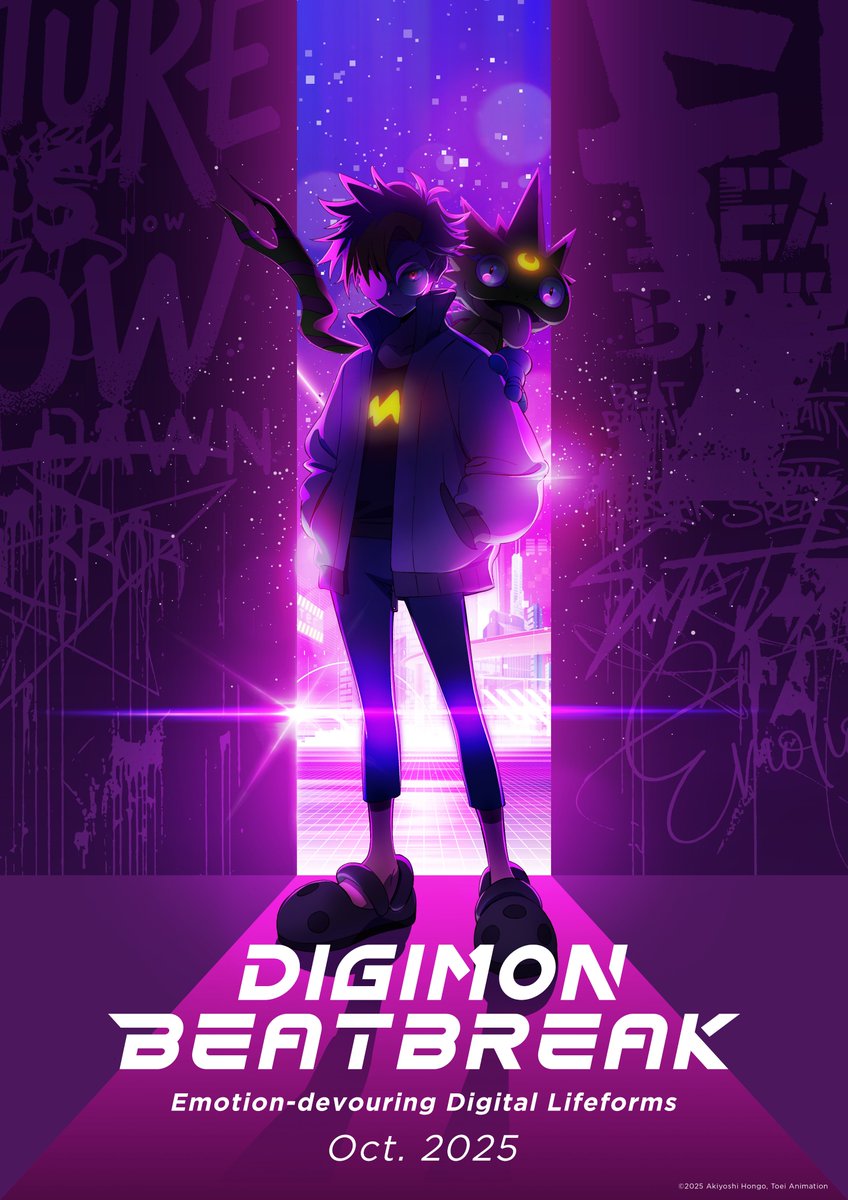 Emotion-devouring Digital Lifeforms. 
A completely new Digimon anime series is now in the works!

👾DIGIMON BEATBREAK👾
Coming to Japan broadcast this October 2025 ⚡️

Teaser visual and trailer has been revealed. 

👀 youtu.be/Rp_-ECjXBpo
