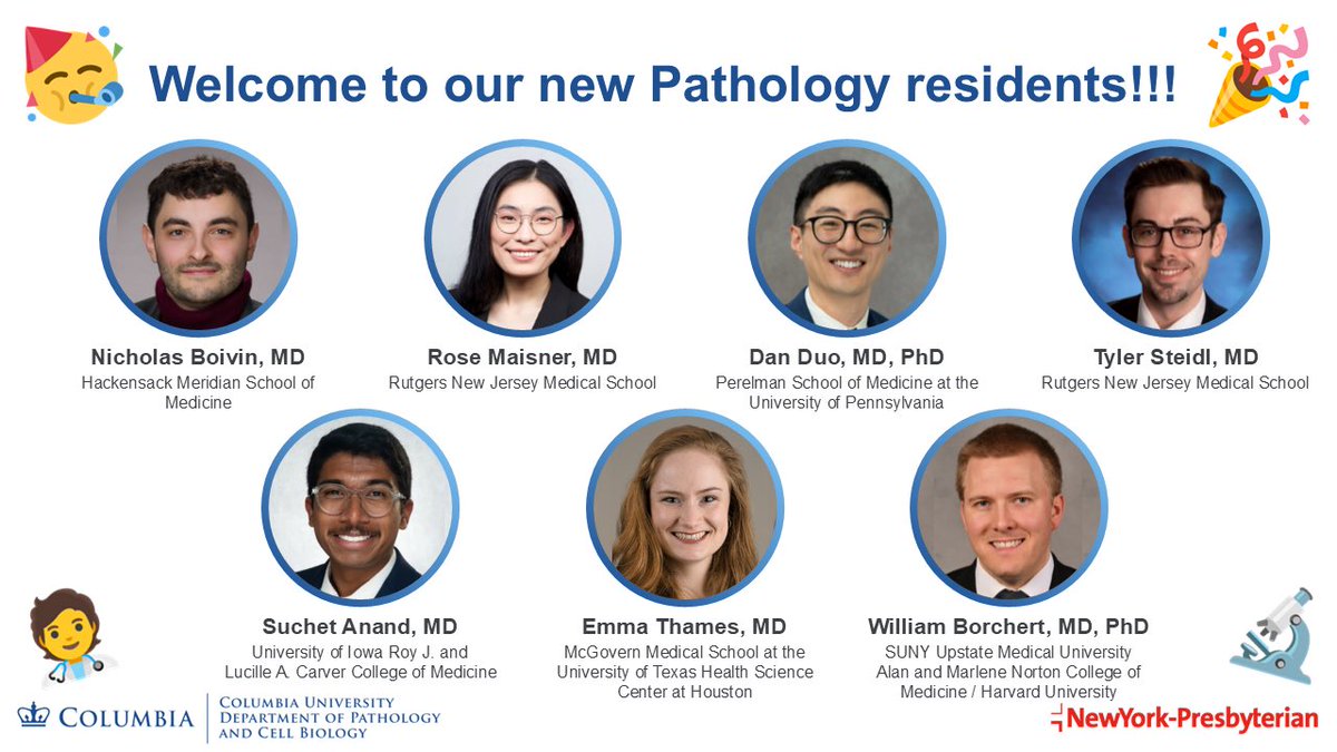 Happy Match Day! We are so excited to announce our incoming PGY-1s! ✨

Welcome to the Pathology and Columbia communities! Congratulations to everyone on their match today. 🎉

#pathmatch2025 #match2025