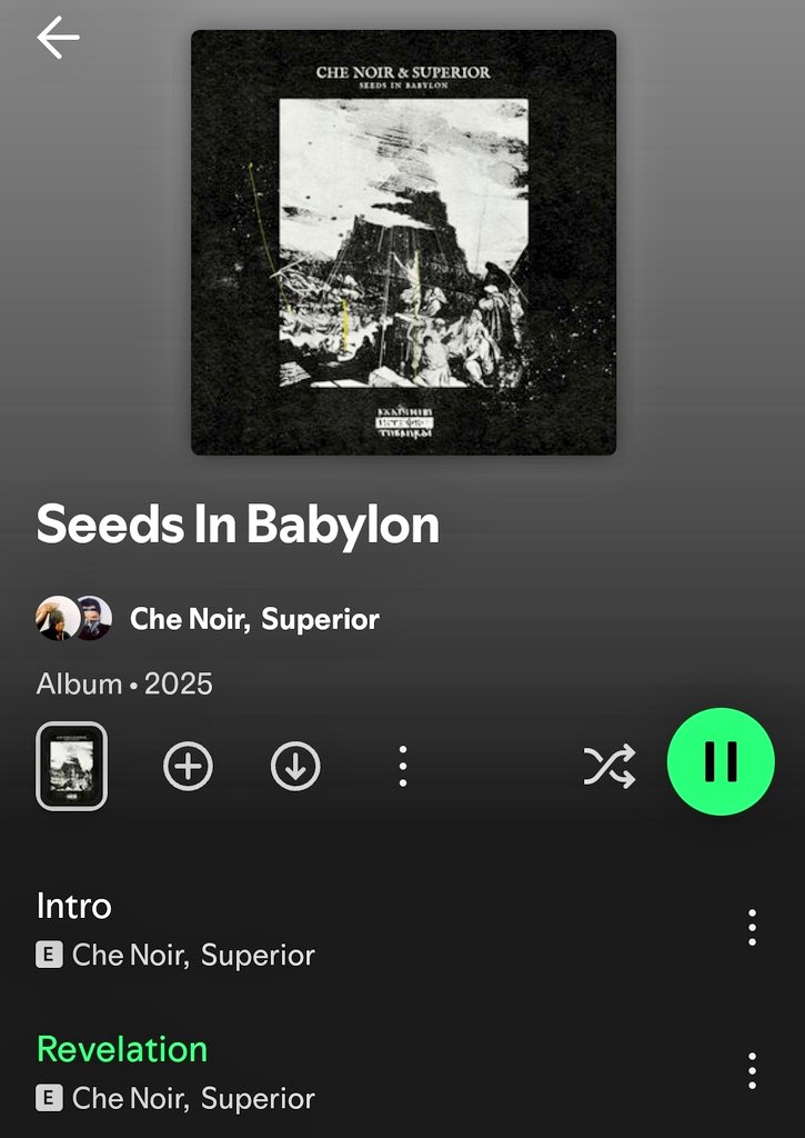 Listening the new Che Noir x Superior - Seeds in Babylon 🔥🔥