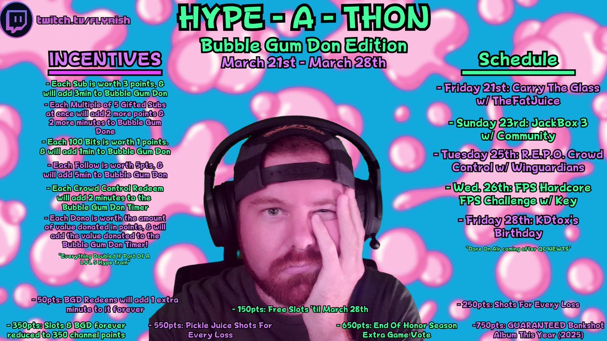 It's that time of year when it's my Birthday week, Stream anniversary, and multiple community birthdays in one week. So we celebrate, yea?

Starting tonight at 8:30pm est - playing Carry The Glass w/ <a href="/TheFatJuice/">TheFatJuice</a>