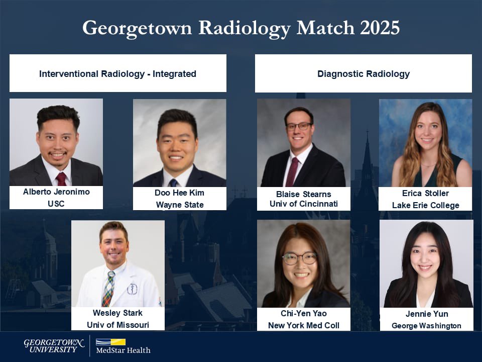 Congratulations to the newest members of the Georgetown radiology family!! We can’t wait to have you join us in DC!