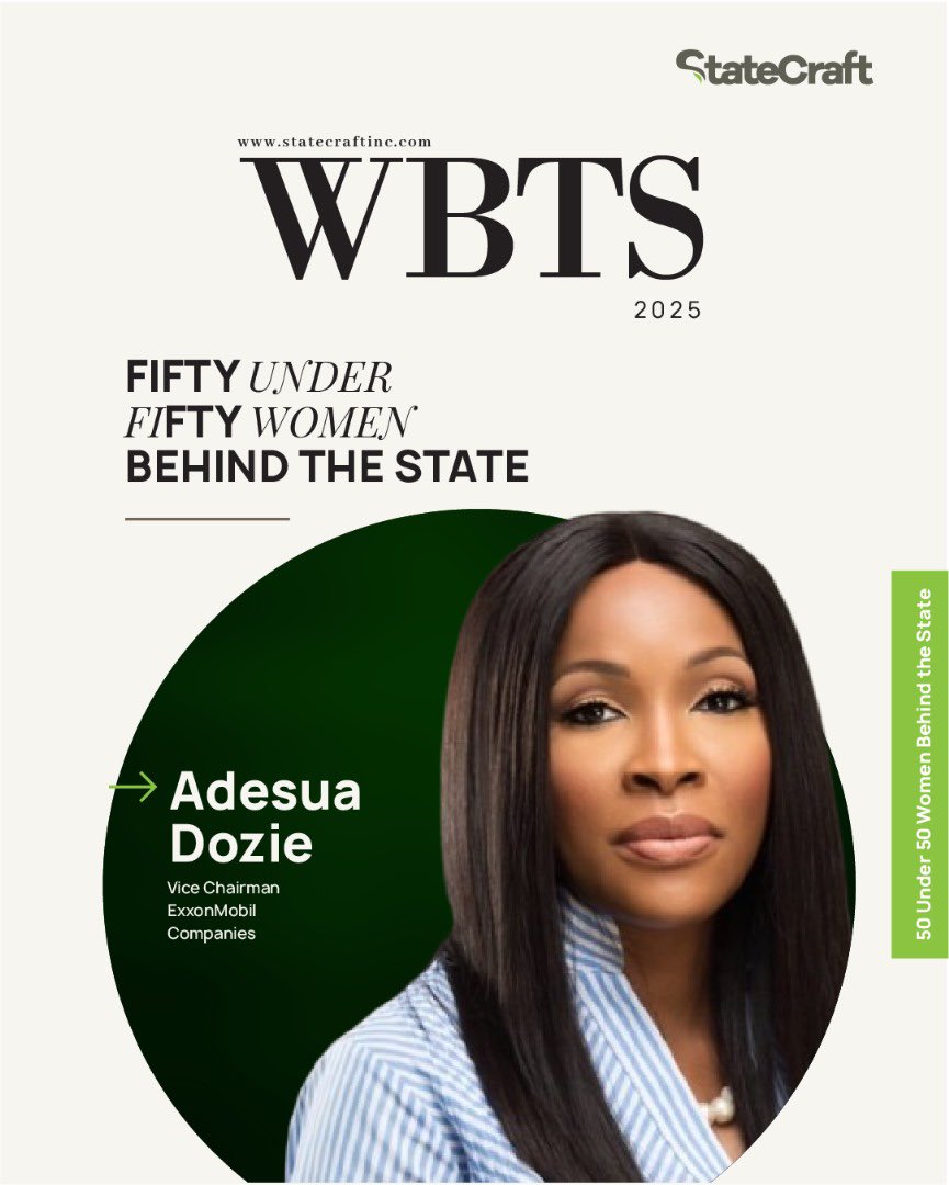 StateCraft Inc. (@statecraftinc) on Twitter photo Join statecraft inc in celebrating <a href="/addozie/">Adesua Dozie</a> as she makes it on the WBTS 50 Under 50 list!
We celebrate this remarkable leader’s achievements and the positive impact she’s making in our society.
Read more about her inspiring story 👇
statecraftinc.com/wbts/ Join statecraft inc in celebrating <a href="/addozie/">Adesua Dozie</a> as she makes it on the WBTS 50 Under 50 list!
We celebrate this remarkable leader’s achievements and the positive impact she’s making in our society.
Read more about her inspiring story 👇
statecraftinc.com/wbts/