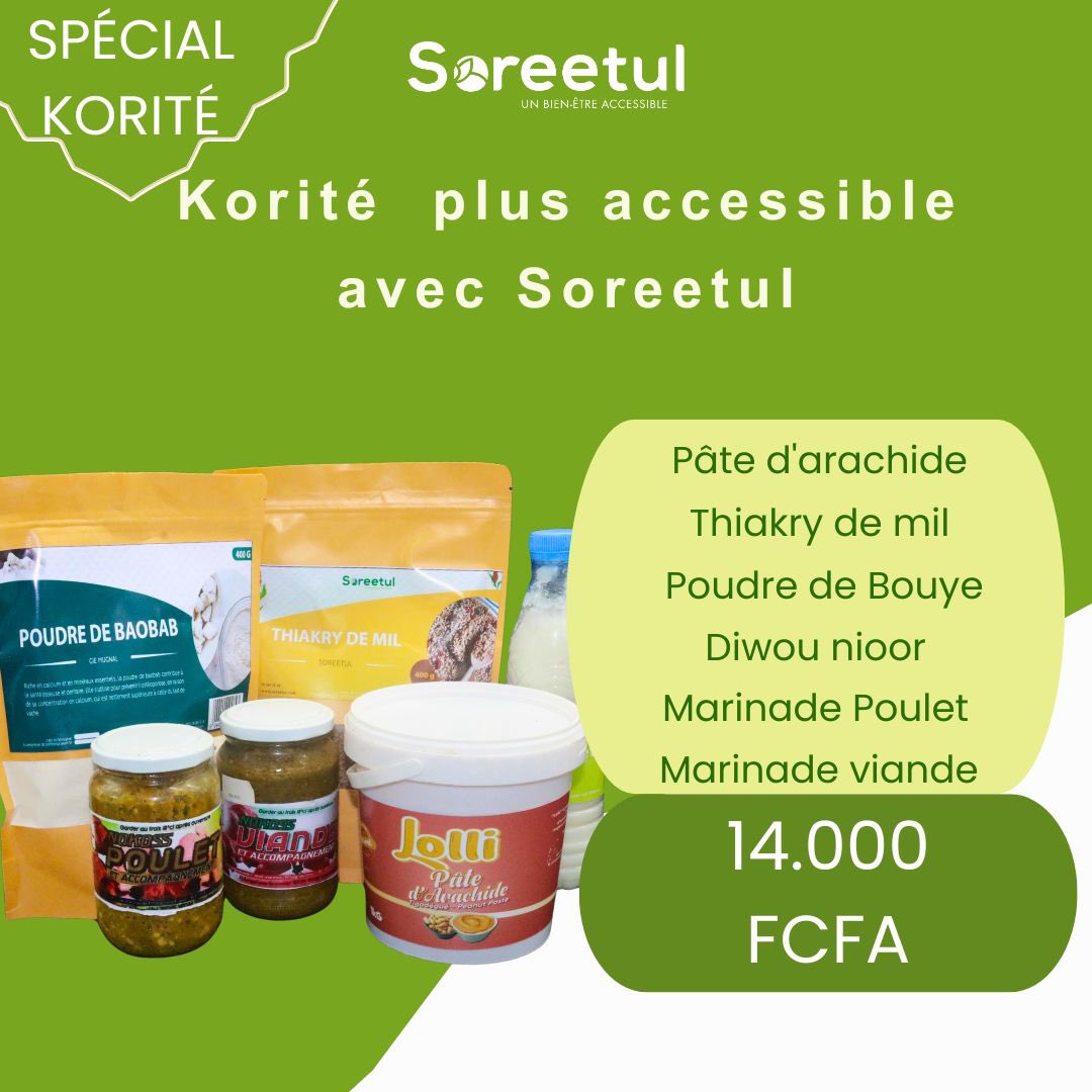 Korité plus accessible avec Soreetul !
Préparez votre fête avec des produits 100% locaux. Profitez de notre pack spécial Korité à seulement 14 000 FCFA.
Commandez dès maintenant !
📞 78 189 13 14
🌍 soreetul.com