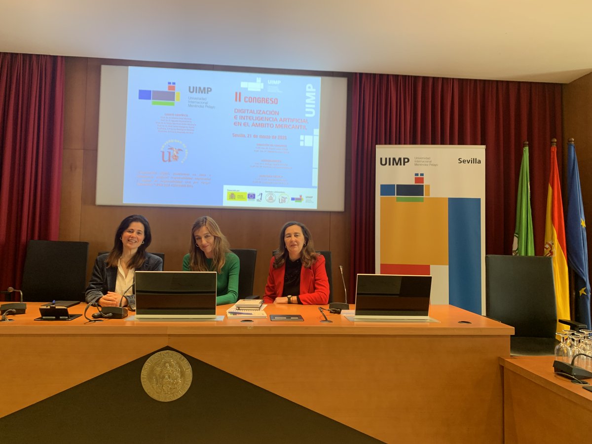 solcmons_labcs's tweet image. Inauguración hoy, 21 de marzo, del II Congreso sobre &quot;Digitalización e inteligecia artificial en el ámbito mercantil&quot;,organizado por la UIMP de Sevilla en colaboración con el departamento de derecho mercantil de la Universidad de Sevilla.