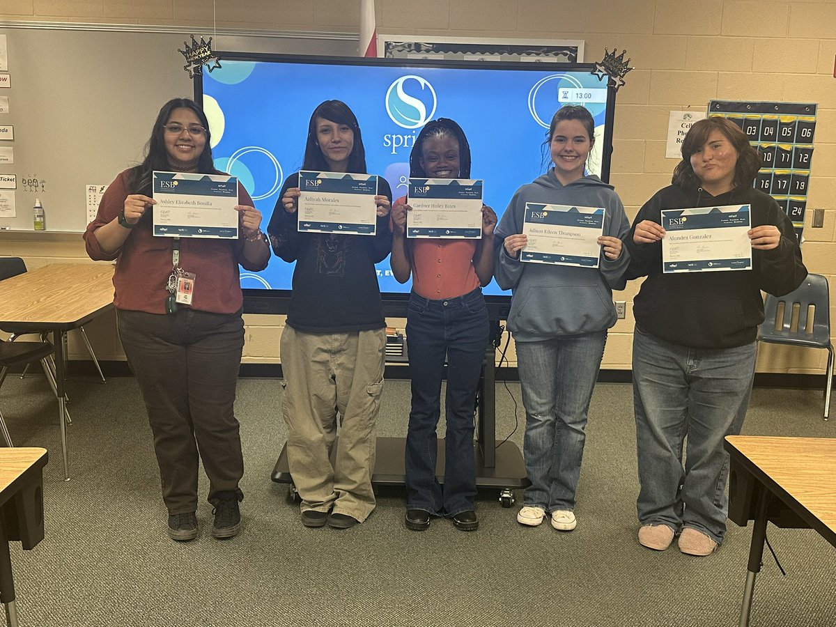 Congrats to Mrs. Musterman’s Ag students who passed their ESB certification today! Congrats to all! <a href="/SpringISD_CTE/">SpringISD_CTE</a>