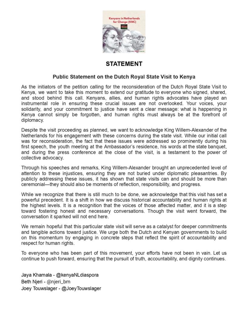 JoeyTouwslager's tweet image. Let's keep pushing! Work is not done... 

#HumanRightsMatter #NoRoyalSilence #HumanRightsFirst #EndAbductionsKE #EndPoliceBrutalityKE #CancelStateVisit