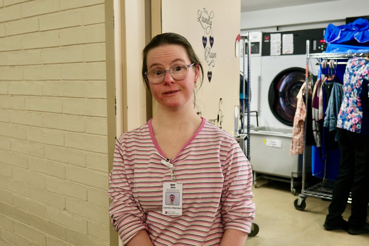 TCMHomes's tweet image. Celebrating #WorldDownSyndromeDay with Jen! She told us that she knows she’s unique, but with her family by her side, there’s nothing she can’t achieve! We are so lucky to have her apart of the TCMH team. #ImproveOurSupportSystems #LotsOfSocks #WDSD