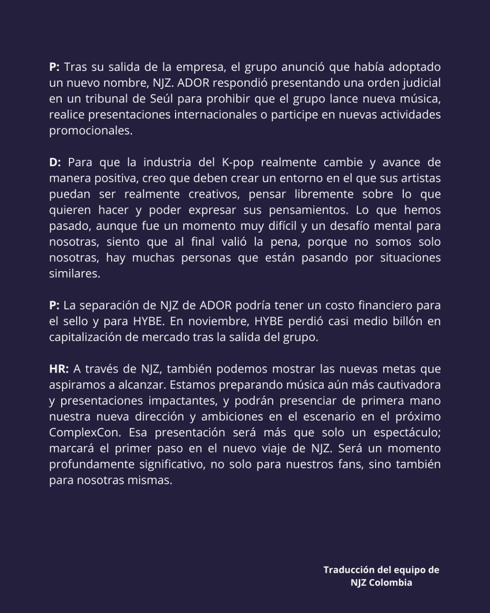 NJZ_Colombia's tweet photo. ˖♡₍ᐢ..ᐢ₎ TIME / 📰 ˖♡₍ᐢ..ᐢ₎ ♡
#NJZ
La revista TIME realizo una entrevista a las chicas respecto a la rescisión del contrato.
🦁
#NewJeans #뉴진스 #JeanZ #Minji #민지 #Hanni #하니 #Danielle #다니엘 #Haerin #해린 #Hyein #혜인 #Bunnies #Tokki #njz #NJZ https://t.co/E6HZ2fGle9
