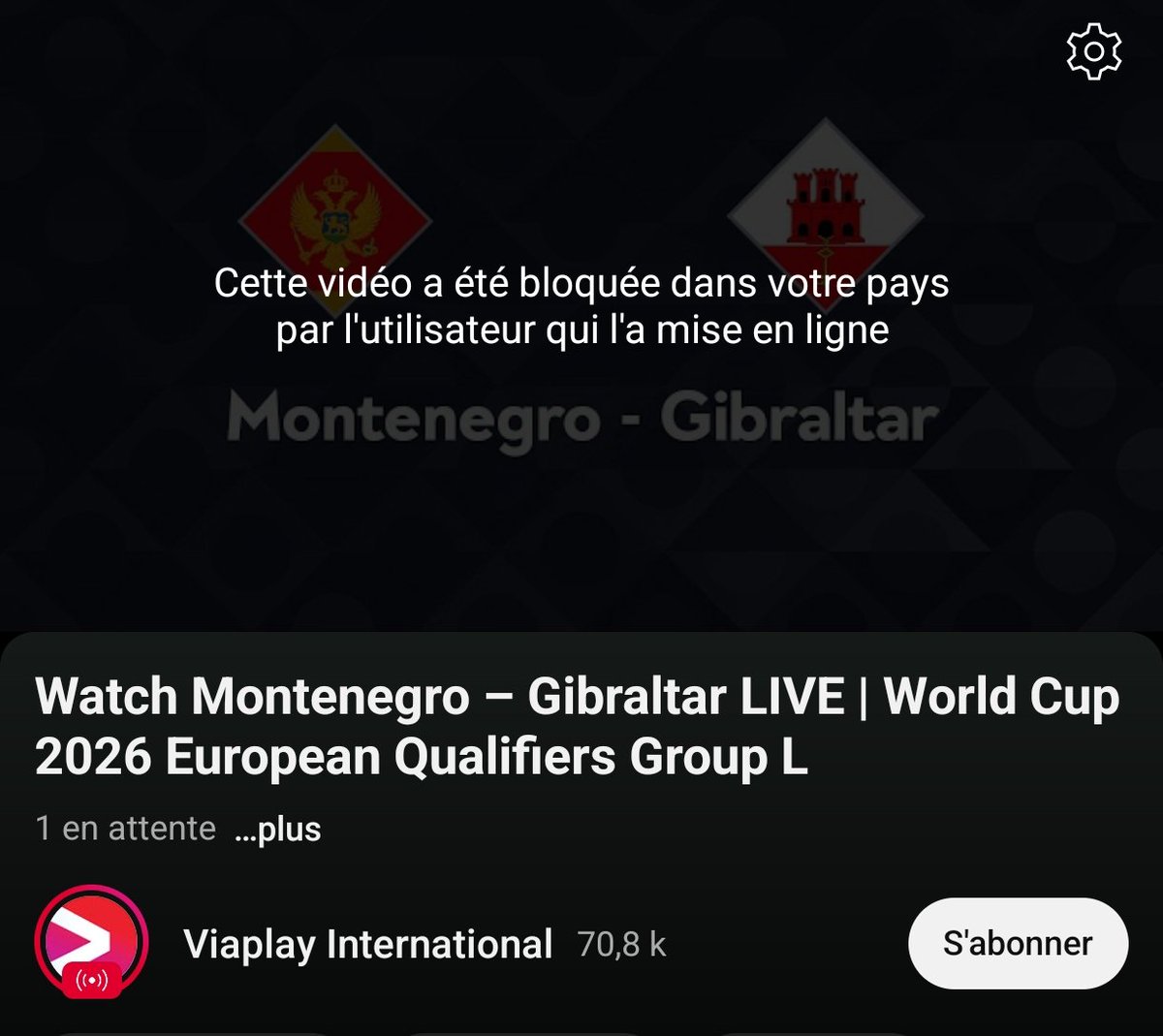 🇲🇪🇬🇮 Le match de demain entre le <a href="/MontenegroFoot/">Foot Monténégro 🇲🇪🇨🇵</a> et Gibraltar sera retransmis gratuitement pour les britanniques sur Youtube, et également pour les abonnés Amazon Prime.

Le lien : youtube.com/@viaplayintern…