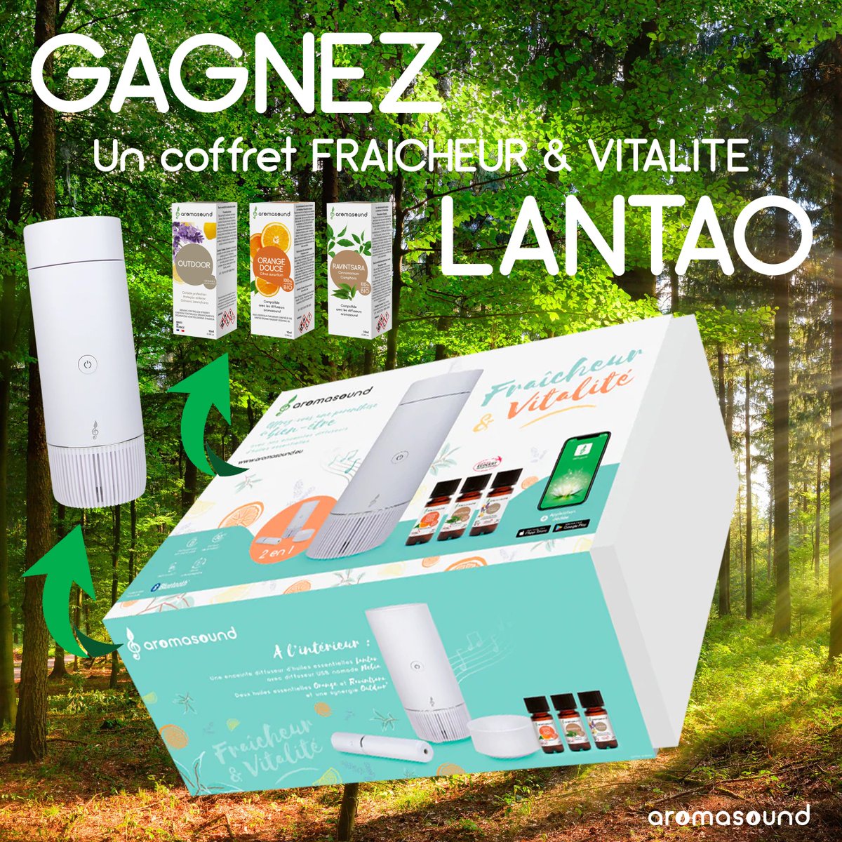 BigbenFrance's tweet photo. #CestLePrintemps : Avec le coffret Fraicheur & Vitalité Lantao, offrez-vous une pause, relaxante et revitalisante. Idéal pour découvrir les bienfaits de la diffusion d'huiles essentielles mais pas que : Lantao est également une enceinte musicale Bluetooth pour plus de douceur ! 🌿🔊

Pour tenter de le gagner : 
😌 RT + FOLLOW
😌 Invite 3 amis

TAS le 28.03.2025 (AUCUN gagnant désigné avant cette date 😉)

#JeuConcours #Aromasound #Lantao #Printemps

Jeu ouvert aux résidents en France métropolitaine