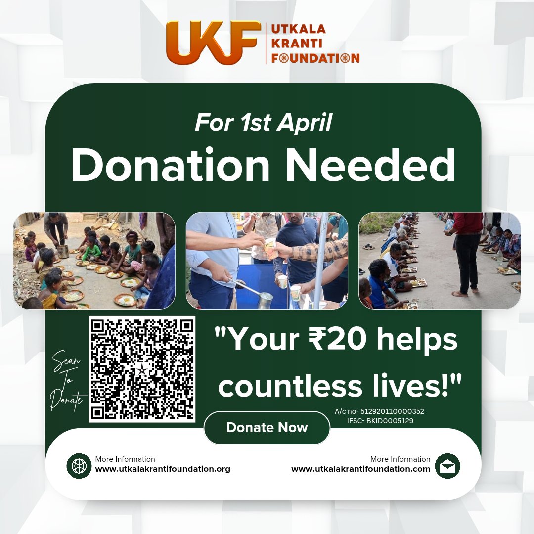 utkalakranti's tweet photo. This #UtkalaDibasa, let's empower underprivileged children with the gift of education! 📚✏️ Your small contribution can help provide study materials to kids in need. Just ₹20 can make a difference! 🙌 https://t.co/RDrRSkWr3I