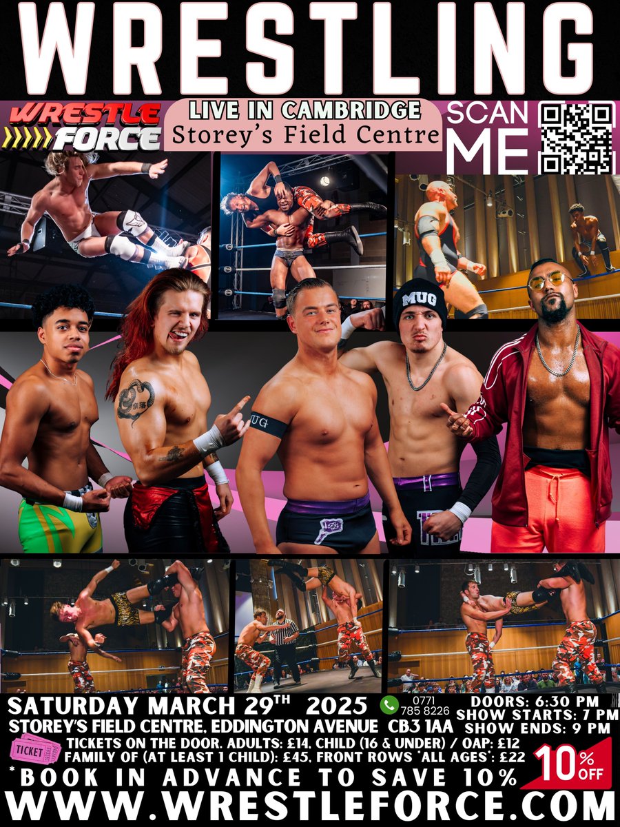 WrestleForce (@wrestleforceuk) on Twitter photo ONLY EIGHT DAYS TO GO UNTIL WRESTLING RETURNS TO CAMBRIDGE!
WrestleForce presents its 1st 2 hour wrestling extravaganza <a href="/storeysfield/">Storey's Field Centre</a>!
BOOK IN ADVANCE TO SAVE 10%
wrestleforce.com ONLY EIGHT DAYS TO GO UNTIL WRESTLING RETURNS TO CAMBRIDGE!
WrestleForce presents its 1st 2 hour wrestling extravaganza <a href="/storeysfield/">Storey's Field Centre</a>!
BOOK IN ADVANCE TO SAVE 10%
wrestleforce.com