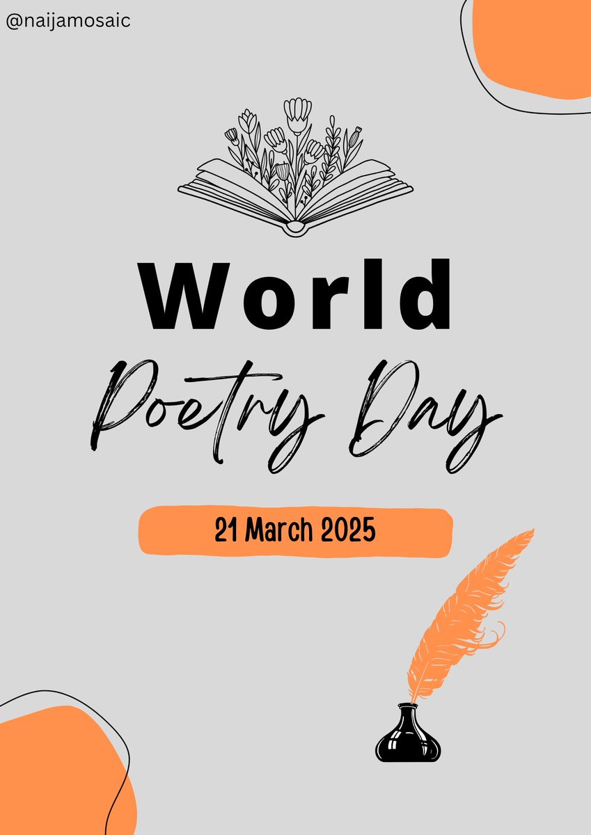 NaijaMosaic's tweet photo. Today, we celebrate the power of verses that heal, inspire, and ignite change. #WorldPoetryDay #SpokenWordMagic #PoetryLives #poetry #poetryday #poetrycommunity #poets https://t.co/qO1rbiCUjj
