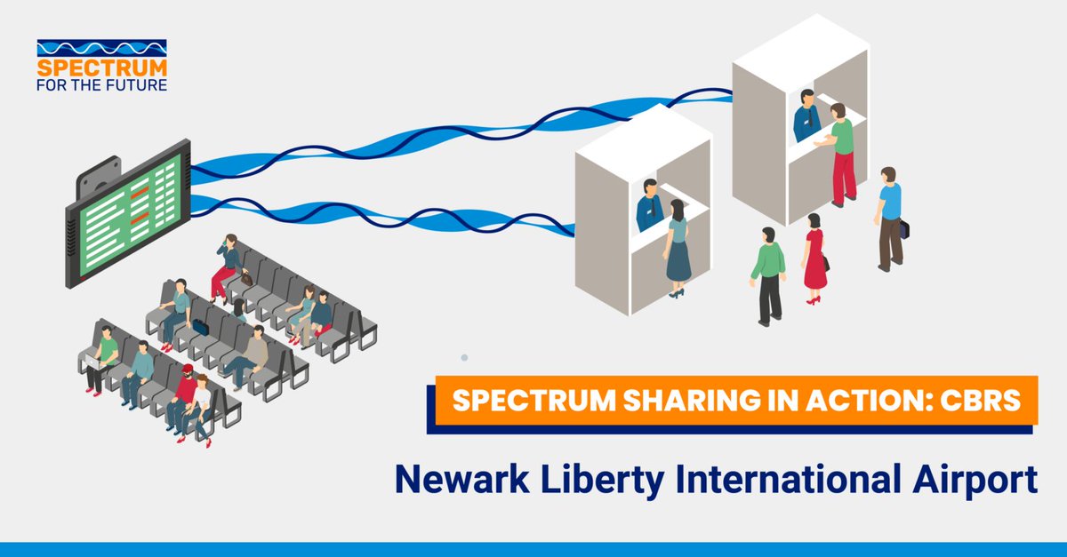 💥CBRS in Action💥

#SpectrumSharing is allowing Newark International Airport to enhance operations both in &amp; outside of the airport, from updating digital signage to ensuring fast connectivity. See how this technology is improving travel for 14M+ passengers per year ↓
