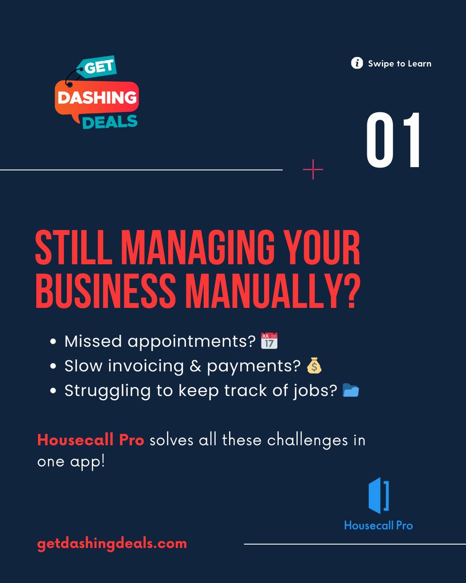 getdashingdeals's tweet image. 🚀 Running a service business? Housecall Pro automates scheduling, invoicing, and payments so you can focus on growing!

#HousecallPro #ServiceBusiness #Plumbing #HVAC #Electricians