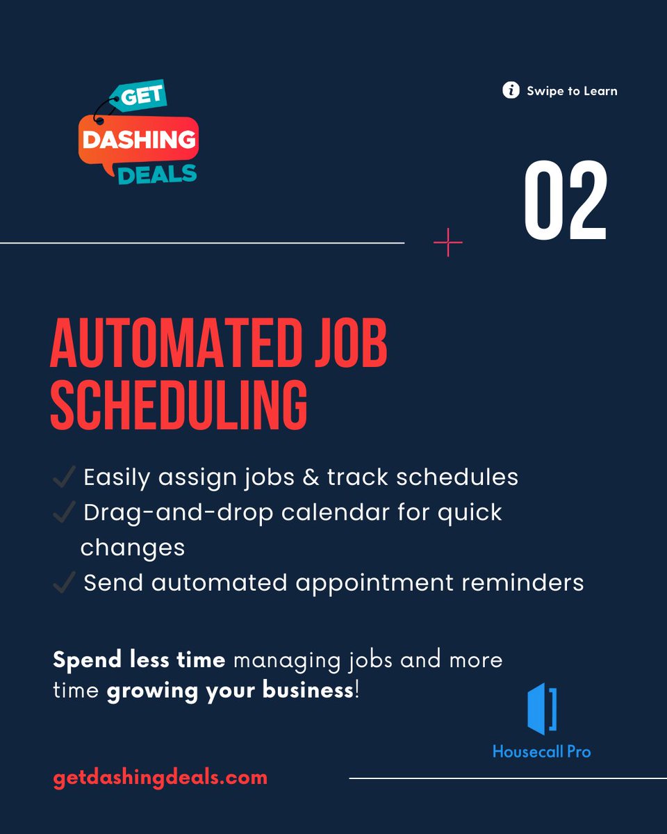 getdashingdeals's tweet image. 🚀 Running a service business? Housecall Pro automates scheduling, invoicing, and payments so you can focus on growing!

#HousecallPro #ServiceBusiness #Plumbing #HVAC #Electricians