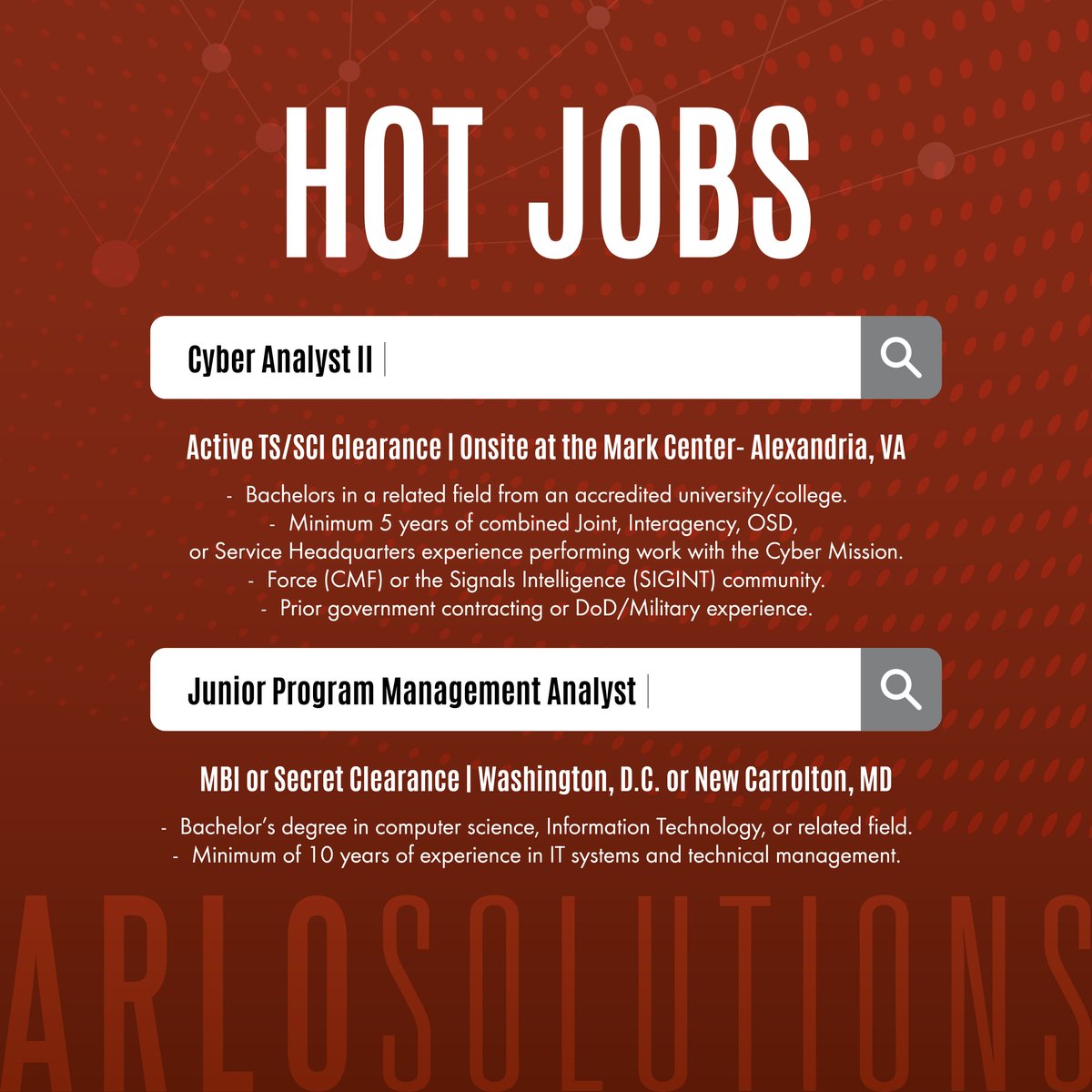 Hot like that one sunny day in the middle of winter ☀️ these positions signal a new season in your career. Our team of tech aficionados are creative problem solvers and thought cultivators. Join the ‘A’ team today: job-boards.greenhouse.io/arlosolutionsl…