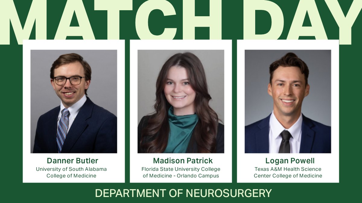 Happy #MatchDay2025⭐🧠💚 We are thrilled to announce our newly matched #neurosurgery residents!