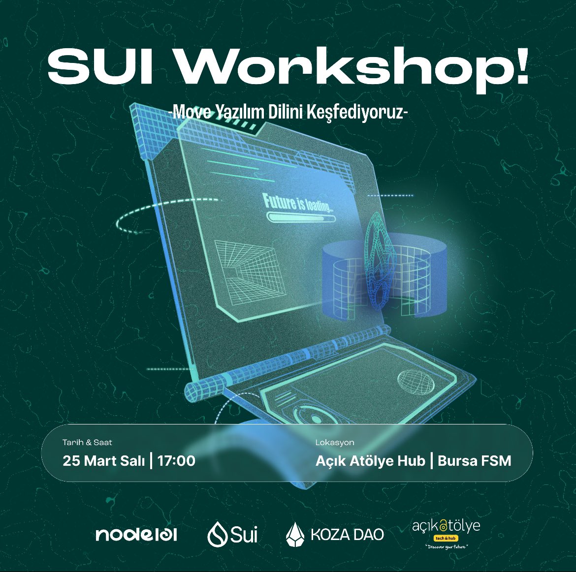koza_dao's tweet photo. Move diliyle akıllı sözleşme yazmayı öğrenmek isteyenler buraya! 🔥

SUI ekosisteminde geliştirme yapmak isteyen herkesi interaktif workshop’umuza bekliyoruz.

💻 Kod var, 
👾 Destek var, 
🍽️ İftar var.

Kontenjan sınırlı, kaçırma!

https://t.co/Uvtvf0WEVl https://t.co/RGxkPemihN