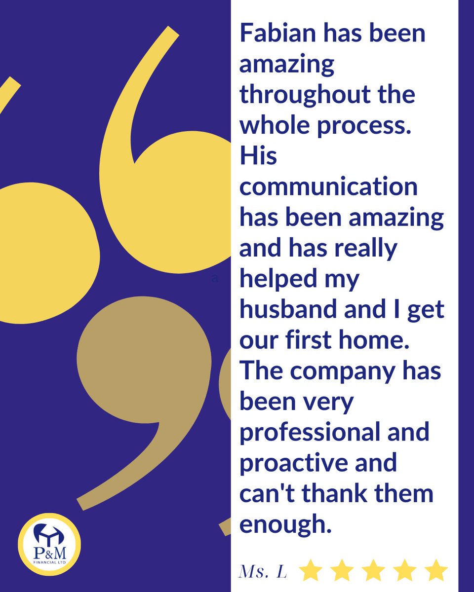 𝗖𝗟𝗜𝗘𝗡𝗧 𝗥𝗘𝗩𝗜𝗘𝗪

Are you looking for mortgage advice?

Find out why we have so many loyal clients and send us a message today 💬
Or call us on 0800 634 9250 ☎️

#MortgageAdvice #PMFinancial #HomeBuying #ClientTestimonial #Review #HappyCustomer