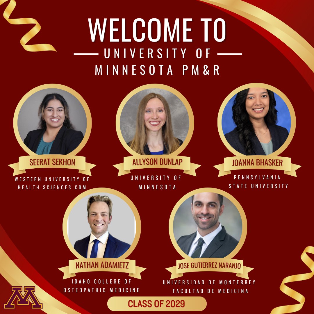 University of Minnesota PM&R Residency Program (@gopherpmr) on Twitter photo π Please give a warm Minnesota welcome to the <a href="/GopherPMR/">University of Minnesota PM&R Residency Program</a> Class of 2029! π
We are incredibly excited to welcome these five soon-to-be π exceptional physiatrists π to the University of Minnesota PM&R family.
#Match2025
#MatchDay2025
#Physiatry
<a href="/AAPMR/">AAPM&R News</a> <a href="/AAPhysiatrists/">Assoc. of Academic Physiatrists (AAP)</a> <a href="/aocpmr/">AOCPMR</a> π Please give a warm Minnesota welcome to the <a href="/GopherPMR/">University of Minnesota PM&R Residency Program</a> Class of 2029! π
We are incredibly excited to welcome these five soon-to-be π exceptional physiatrists π to the University of Minnesota PM&R family.
#Match2025
#MatchDay2025
#Physiatry
<a href="/AAPMR/">AAPM&R News</a> <a href="/AAPhysiatrists/">Assoc. of Academic Physiatrists (AAP)</a> <a href="/aocpmr/">AOCPMR</a>
