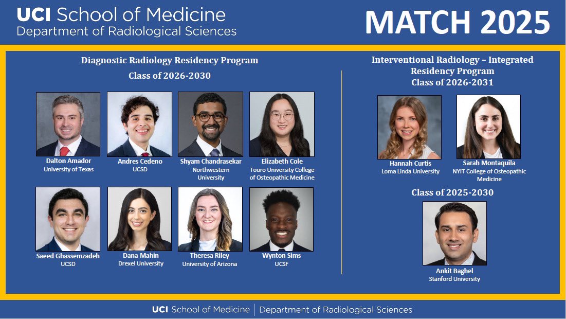 CONGRATULATIONS and a big WELCOME to our newly matched residents!! We are thrilled to have y'all join the fam and looking forward to meeting soon!! #matchday2025 #radres #radresidents ☢️🦴🩻