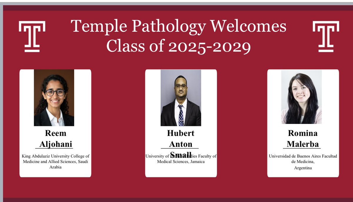 templepathology's tweet image. Thrilled to welcome our incredible incoming #PGY1 residents to #TemplePathology! We can’t wait for you all to join us. we’re so excited to have you on board! #Pathology #Welcome #pathmatch2025