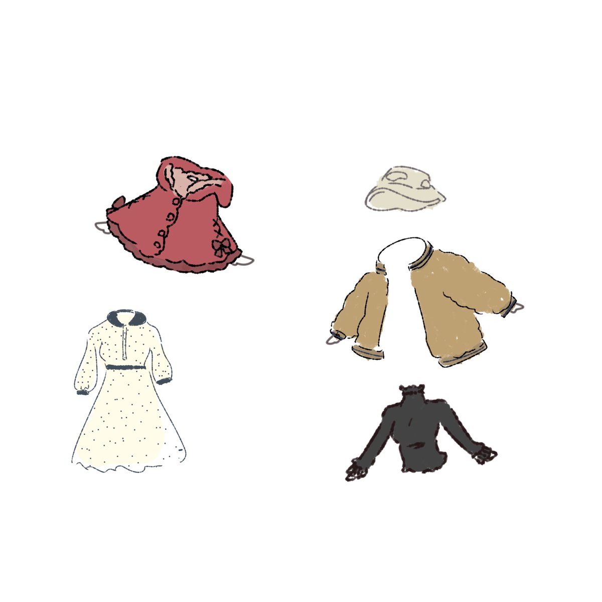 ぽごがおきいにいりのお洋服
描いたよー( *´꒳`* )
左が女の子と遊びに行く時で〜右が男の子も居てる団体で遊びに行く時❣️

みんなはどっちが好きかな？