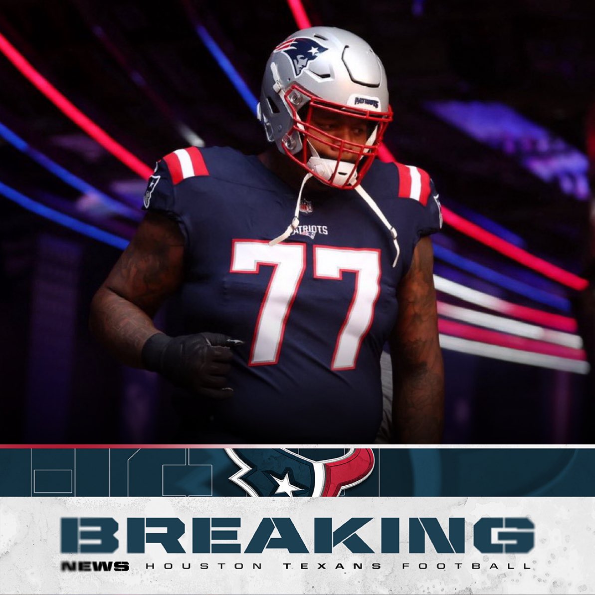 DDelgattoNFL's tweet photo. The #Texans have signed OT Trent Brown to a one year deal worth up to $3 million. Per @adamschefter https://t.co/nb4yTB9EVu
