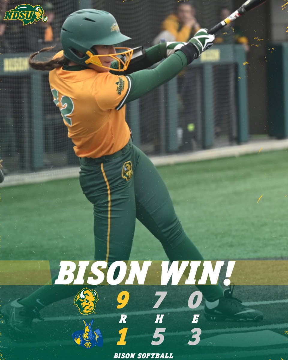 Bison win the Summit League opener with a run-rule victory in six!