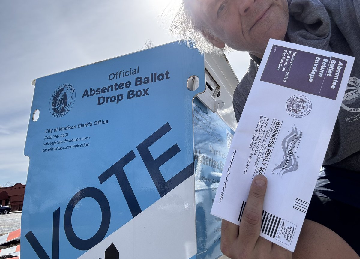 On the apartheid emerald mine nepo nazi’s website for the 1st time in 2025 only to post this. Hey Elonia, here’s me using a legal voting drop box to early vote for WI’s Susan Crawford. I drove a Ford here, not your flaming, little bitch swastikars. The middle finger is for you.🖕