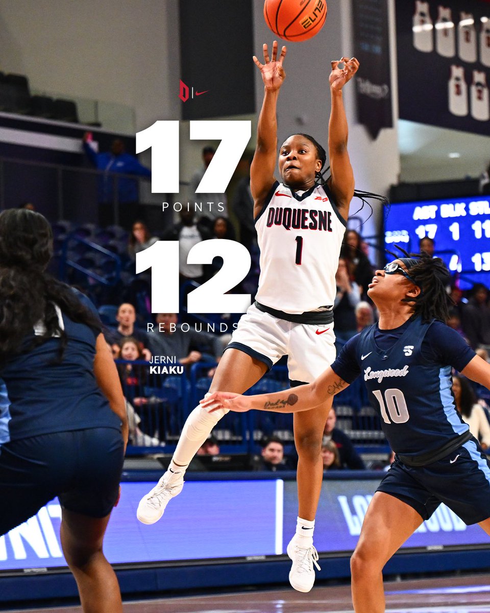 Duquesne Women's Basketball (@duqwbb) on Twitter photo WHAT A GAME FOR JERNI ๐ฏ
โ๏ธ Game-winning shot
โ๏ธ First career double-double
โ๏ธ Career-high 12 rebounds
#GoDukes | <a href="/jernikiaku/">Jerni Kiaku</a> WHAT A GAME FOR JERNI ๐ฏ
โ๏ธ Game-winning shot
โ๏ธ First career double-double
โ๏ธ Career-high 12 rebounds
#GoDukes | <a href="/jernikiaku/">Jerni Kiaku</a>