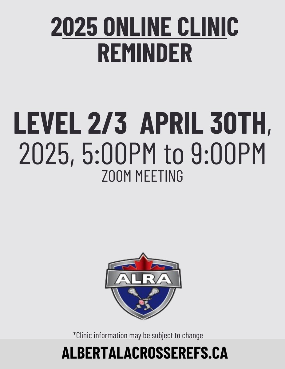 Are you a level 2 or 3 Official looking to certify for the 2025 season? You’re in luck! Our registration is open and waiting to see you register for one of our remote learning sessions! Check out our website for more information.