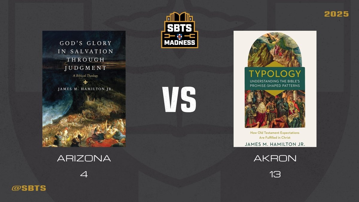 SBTS's tweet image. Don’t miss this matchup—an all-Hamilton game.

• God&apos;s Glory in Salvation through Judgement by Hamilton — @Crossway
• Typology-Understanding the Bible&apos;s Promise-Shaped Patterns by Hamilton — @Zondervan

Repost this tweet to enter today&apos;s SBTS Madness Giveaway.
Want more? Enter…