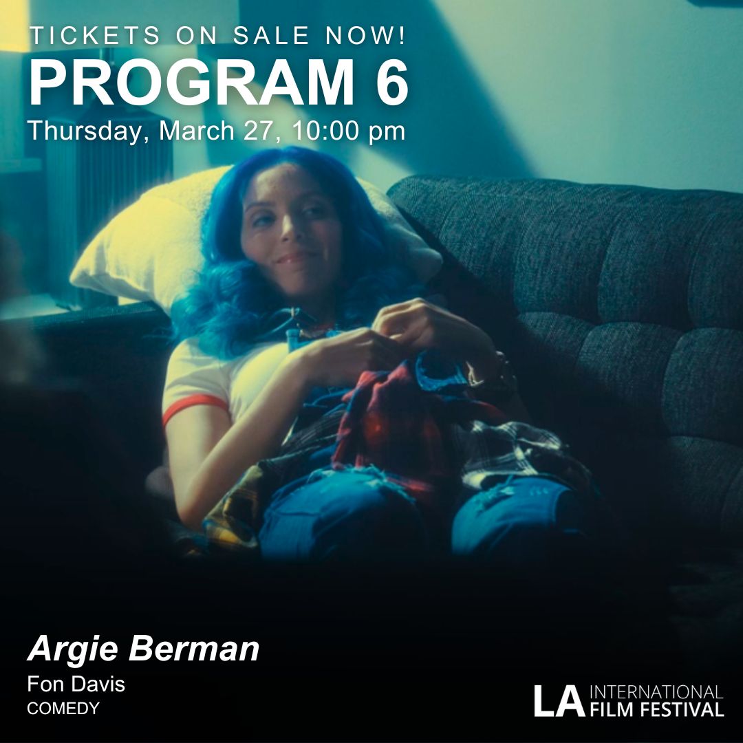 LAFILMFEST's tweet image. Get your tickets today to see Argie Berman directed by @FonHDavis!
Starring @CynthiaZitter, Caitlin Hutson, and John Bucy.
Tix: LAfilmfestival.net