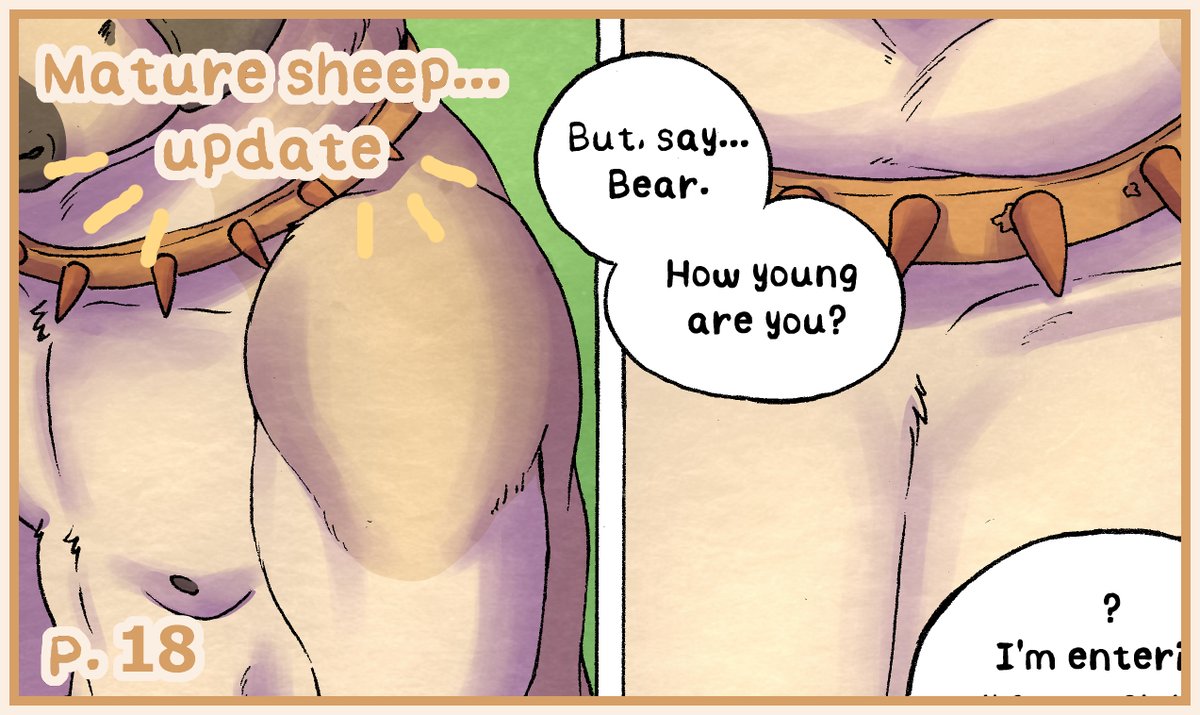 My comic Mature sheep just wanna have...
updates every Friday! 

Go read it on my FA: furaffinity.net/user/kantachib… 
or over here: e-hentai.org/g/3275274/02c4…
(It's free!)
