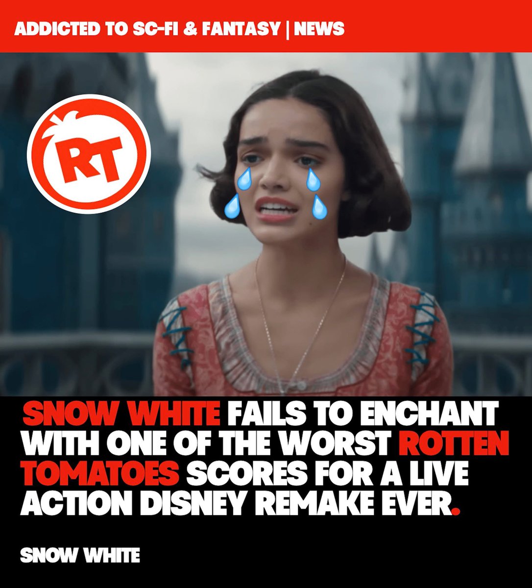 Wrathguitarist's tweet image. Rachel Zegler shouldn’t even be called Snow White to begin with. She will be known as “The Flop Witch”. Every time she is in a movie, it flops pretty hard. #fuckrachelzegler #rachelzeglerisNOTsnowwhite #nomoreDEI #snowwoke