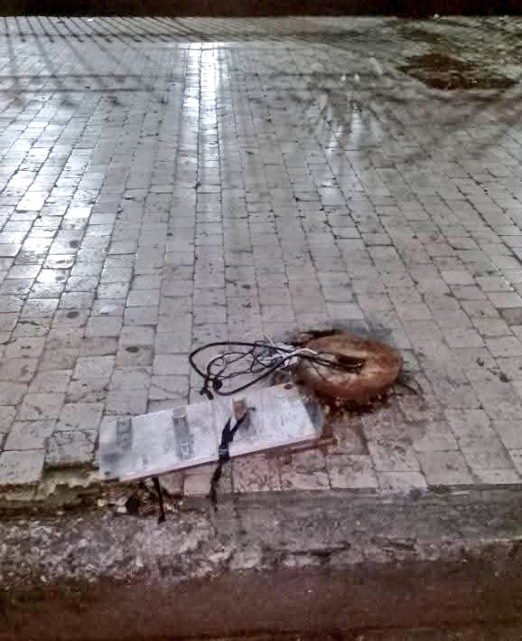 #Guayaquil
Un perrito recibió una descarga eléctrica en el Parque Centenario al entrar en contacto con cables donde existía una luminaria publica que fue arrancada por recicladores que andan por el sector